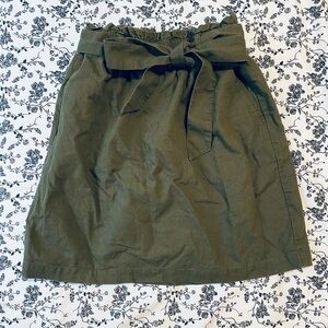 J. Crew Factory Linen Green Skirt